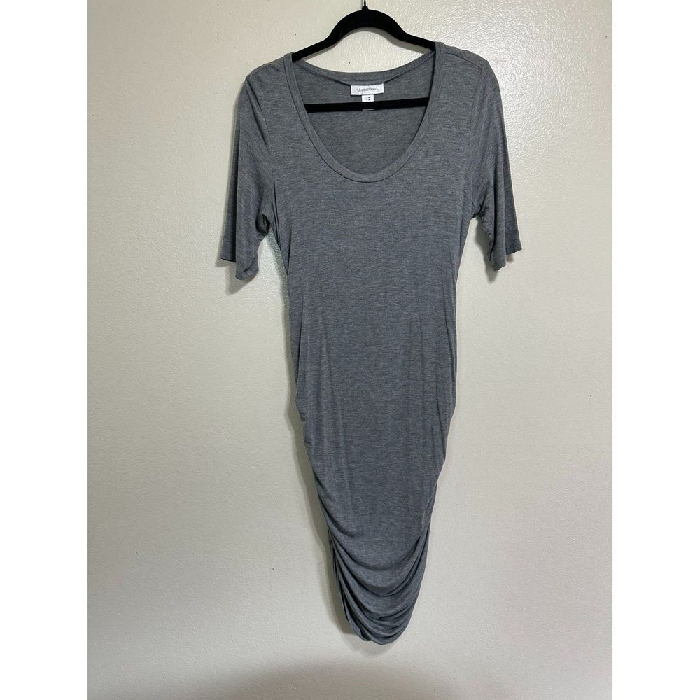 Motherhood Maternity Woman's Buttery Soft T-Shirt Dress Ruched Sides, Size M